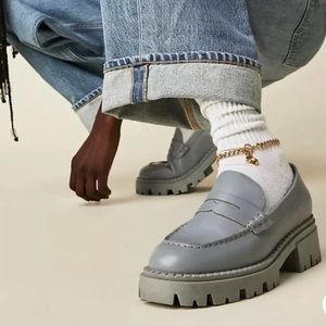 Free People Lyra Loafer Lug Heel light blue Size 9 (EU 39.5)